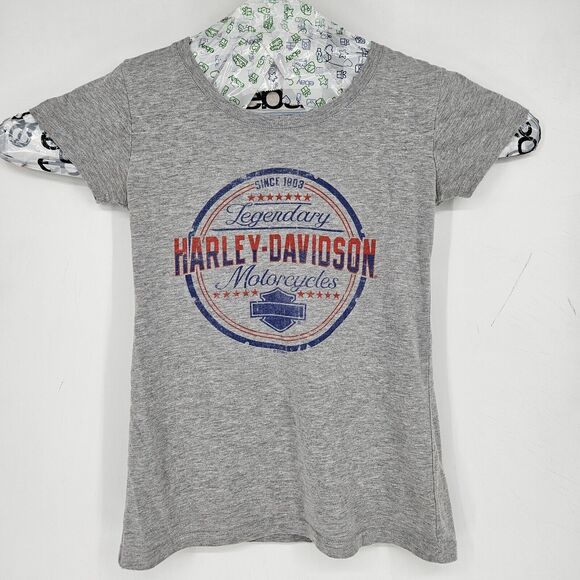 Harley Davidson Shirt Womens Small Gray Alcatraz San Francisco Graphic Tee S - Picture 1 of 10